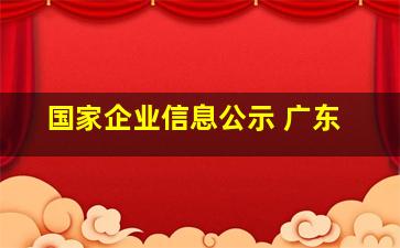 国家企业信息公示 广东